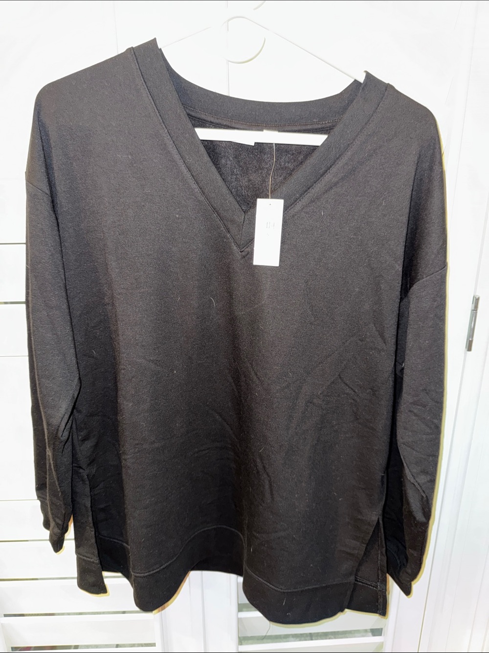GAP Black Knit Top with V-Neck